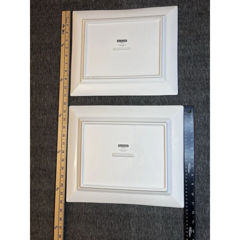 Rare House Beautiful BLANCA White Serving Platters Porcelain Set 14.25” & 11”